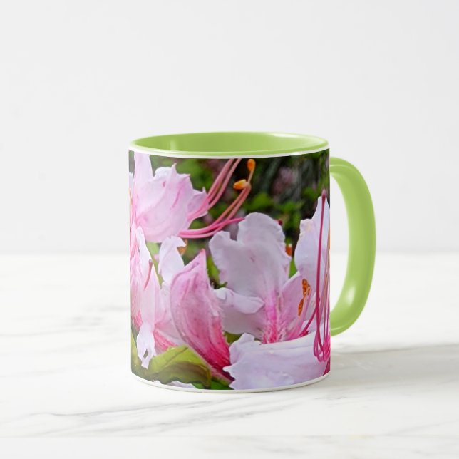 Caneca Flores rosa de Azalea (Frente Esquerda)
