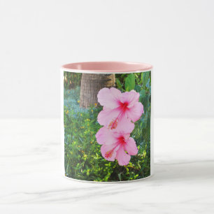 Caneca Flores rosa Hibiscus
