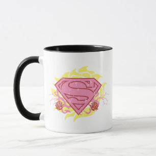 Caneca Flores Rosa Supergirl