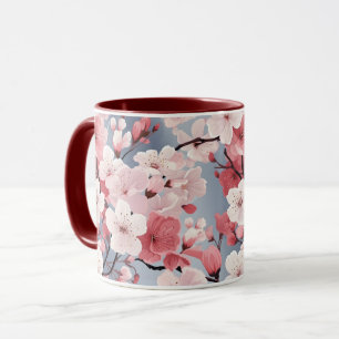 Caneca Flores rosas de cereja