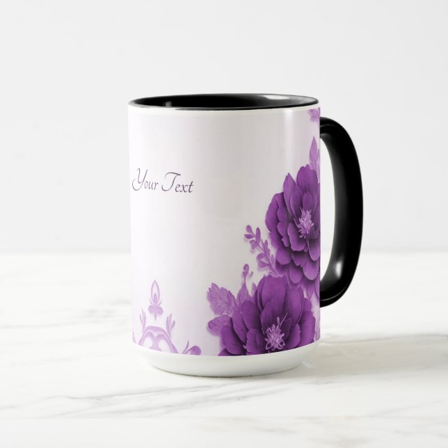 Caneca Flores Roxas Desabrocham Mug (Frente Esquerda)