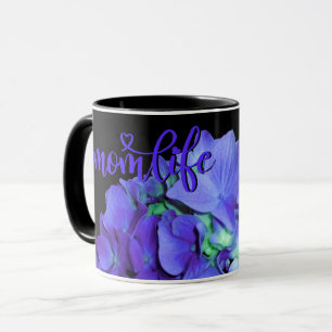 Caneca Flores roxas e azuis Hydrangeas roxas #momlife