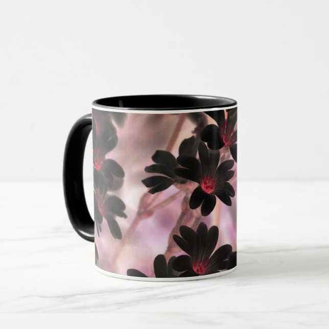 Caneca Flores Roxas Elegantes (Frente Esquerda)