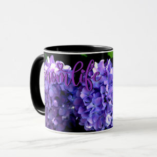 Caneca Flores roxas profundas Elegantes hydrangeas