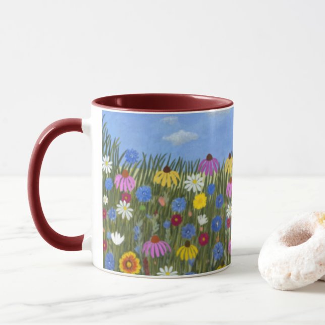 Caneca Flores selvagens Combo Mug (Com Donut)
