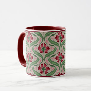 Caneca Flores Selvagens Rosa Damask Coffee Mug