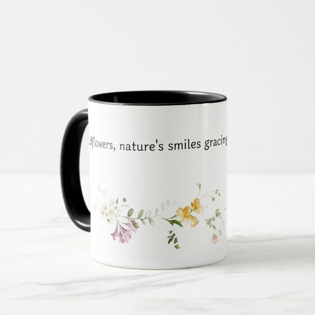Caneca Flores selvagens, sorrisos da natureza (Frente Esquerda)