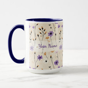 Caneca Flores Silvestres Boho Personalizadas