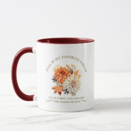 Caneca Flores silvestres de aquarela folhas outono aspas