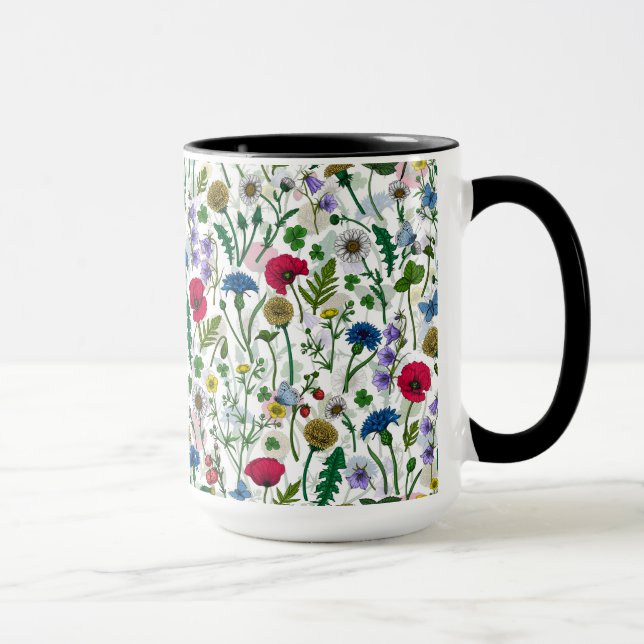 Caneca Flores silvestres em branco (Direita)