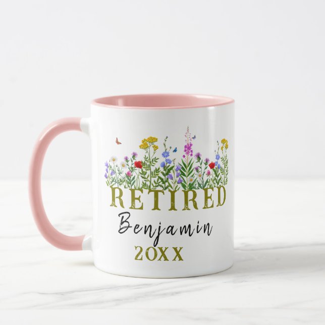 Caneca Flores Silvestres Personalizadas Aposentadoria, Fl (Esquerda)