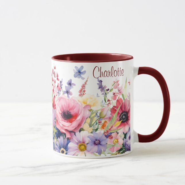 Caneca Flores Springtime adicionam nome Dif Café (Direita)