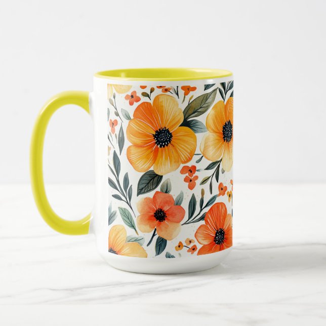 Caneca Flores Sublimação do Padrão Floral- 95654 (Esquerda)