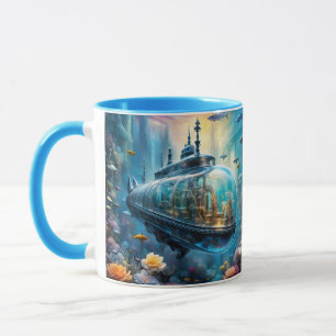 Caneca Flores Submarinas Fantasy Cute Vivid Glass
