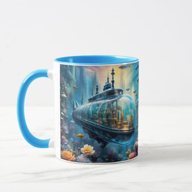 Caneca Flores Submarinas Fantasy Cute Vivid Glass (Esquerda)