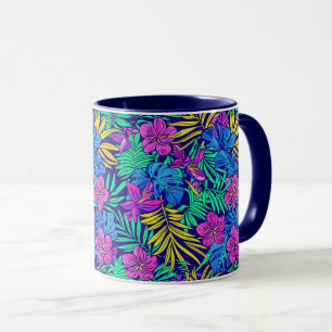 Caneca Flores Tropicais Brilhantes