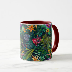 Caneca Flores Tropicais Da Selva
