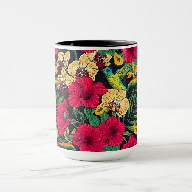 Caneca Flores Tropicais e Beija-flor - Botanica de Verão (Centro)