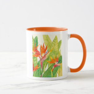 Caneca Flores Tropicais   Pássaro do Paraíso