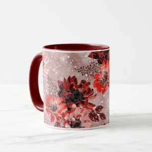 Caneca Flores vermelhas e burradas.