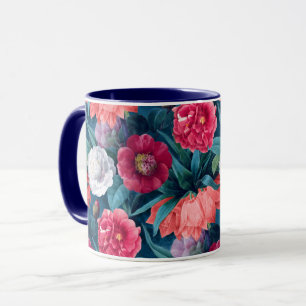 Caneca Flores Vermelhas, Rosa e Branca e Flores de Lily