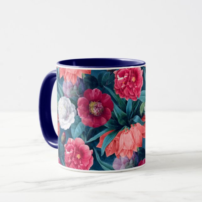 Caneca Flores Vermelhas, Rosa e Branca e Flores de Lily (Frente Esquerda)