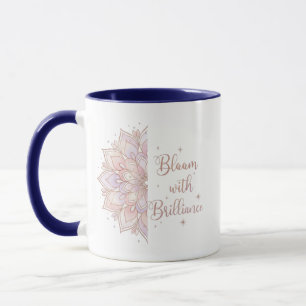 Caneca Florescer com Arte de Mandala Brilhante
