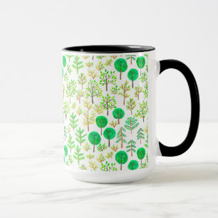 Caneca Floresta aquarela no estilo de rabisco