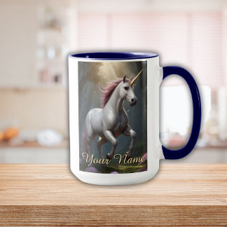 Caneca Floresta Branca Personalizada de Unicórnio