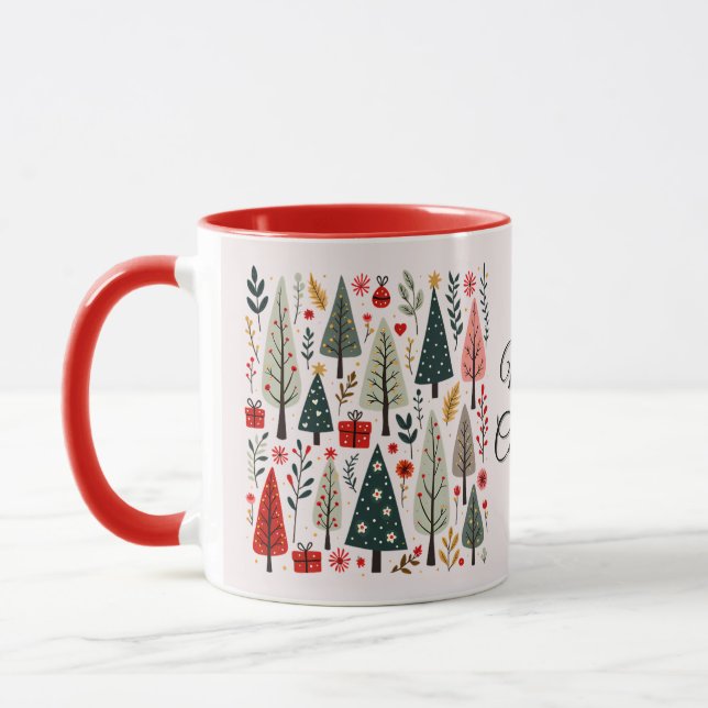 Caneca Floresta de Árvores de Natal Caprichosas (Esquerda)