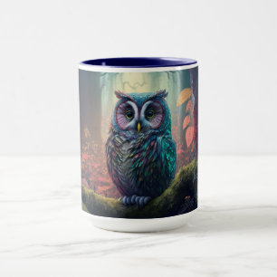 Caneca Floresta de Coruja de Nome Personalizado