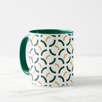 Caneca Floresta Minimalista Geométrica Verde e Arcos Most