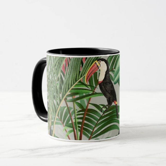 Caneca Floresta Tropical e Aves Coloridas (Frente Esquerda)