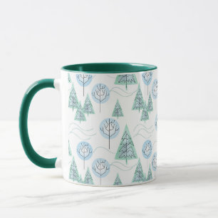 Caneca Florestas de Natal, árvores de Natal, árvores, nev