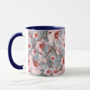 Caneca Flórida de pasta azul