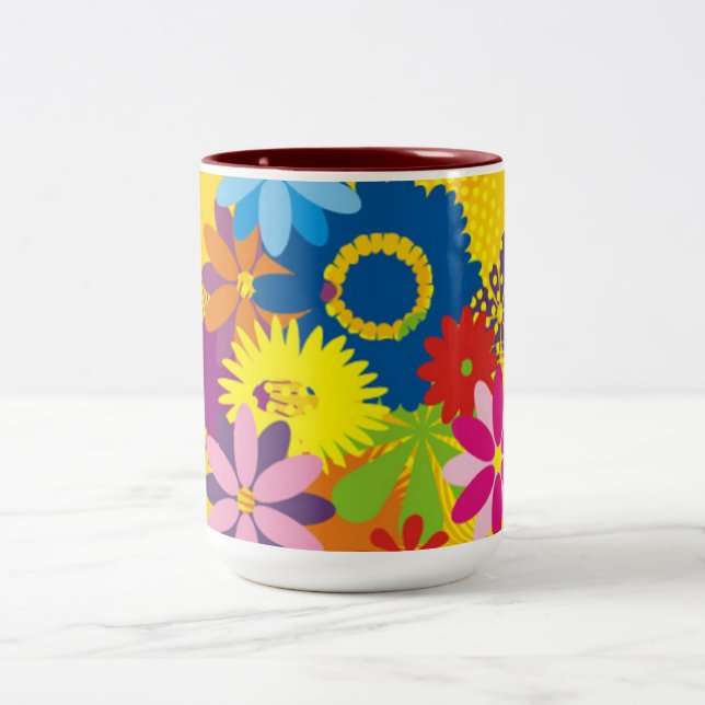Caneca florido de dois tons (Centro)