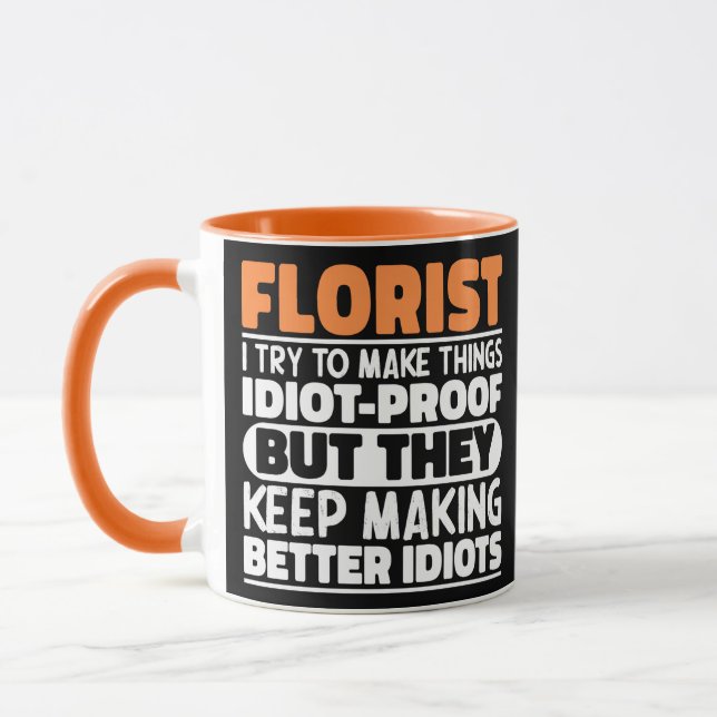 Caneca Florista Eu Tento Fazer As Coisas Engraçadas Ditas (Esquerda)