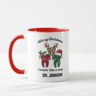 Caneca Flossin De Feliz Natal Personalizado Como Um Chefe