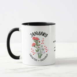Caneca Flower Mês de Nascimento Personalizado JANEIRO
