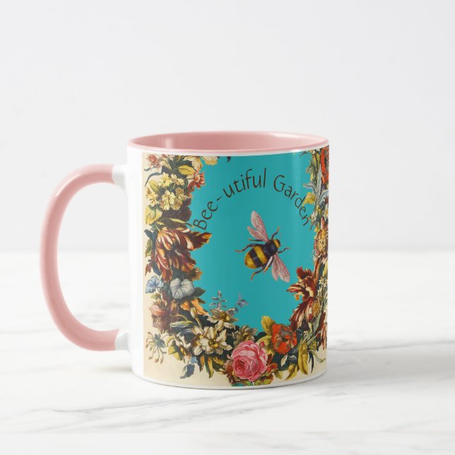 CANECA FLOWERS ,HONEY BEE IN BLUE SKY FLORAL BEEKEEPING (Esquerda)