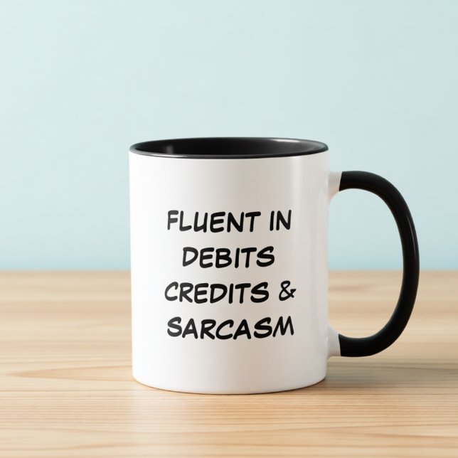Caneca Fluent in Debits Funny Accounting Coffee Mug (Criador carregado)
