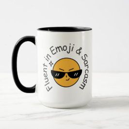 Caneca "Fluente em Emoji e Sarcasmo" Café Engraçado
