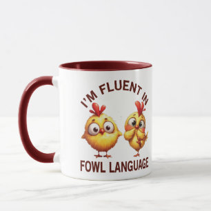Caneca Fluente no Fowl Language frango engraçado