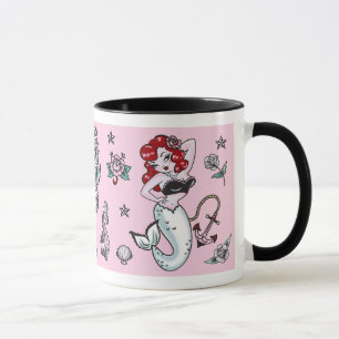 Caneca Fluff Molly Mermaid Mug de cor rosa