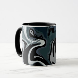 Caneca Fluidez abstrato nos turnos monocromáticos