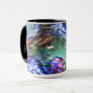 Caneca Flutuação colorida da imagem virtual sobre a nav