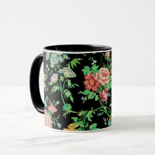 Caneca FLUXAS COLORIDAS E SAÍDAS ESCURAS DE preto FLORAL