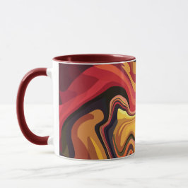 Caneca Fluxo de Abstrato vermelho, laranja e amarelo vibr