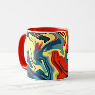 Caneca Fluxo de Abstrato vibrante com realces amarelo e v