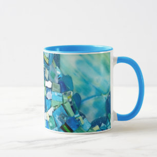 Caneca Fluxo de Vida Mosaico de Mídia Mista